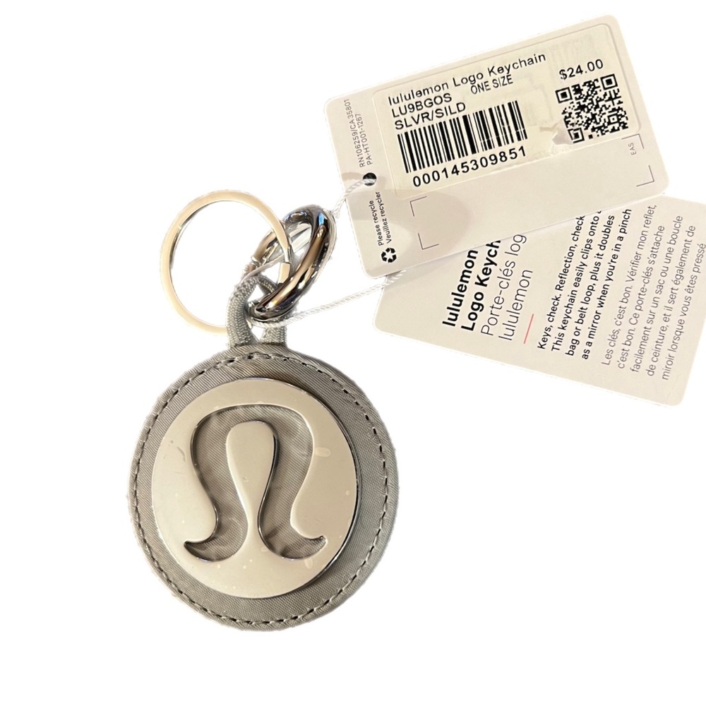 Lululemon Logo Bag Charm and Keychain - Gray